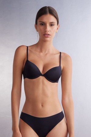 Intimissimi Bellissima Push-up Bra In Ultralight Microfiber Crne | SN-ITMSM56773