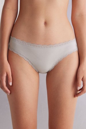 Intimissimi Cotton And Lace Panties Sive | SN-ITMSM57595