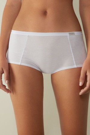 Intimissimi Cotton Boyshorts Bijele | SN-ITMSM57651