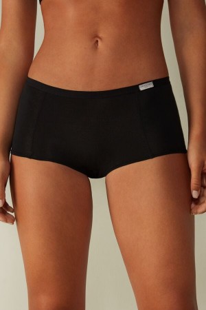 Intimissimi Cotton Boyshorts Crne | SN-ITMSM57652