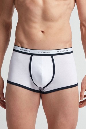 Intimissimi Fresh Supima® Cotton Boxers With Logo Bijele | SN-ITMSM58526