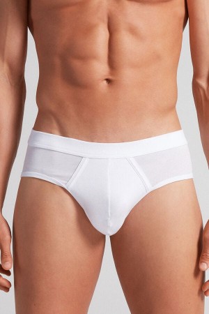 Intimissimi Fresh Supima® Cotton Briefs Bijele | SN-ITMSM58571