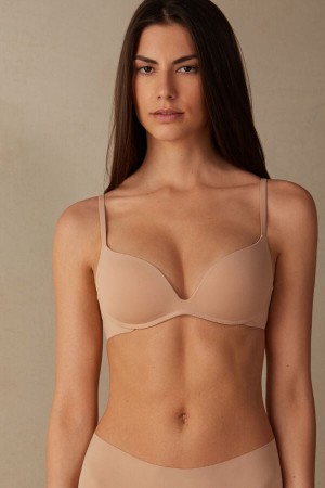 Intimissimi Gioia B Cup Microfiber Super Push-up Bra Bež | SN-ITMSM57107