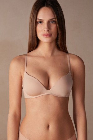 Intimissimi Gioia Push-up Bra In Ultralight Microfiber Bež | SN-ITMSM56782