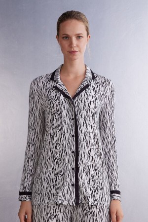 Intimissimi Go Animalier Button Front Long Sleeve Shirt Visebojne | SN-ITMSM58266