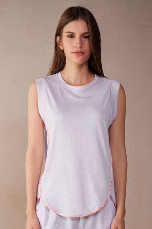 Intimissimi Iris And Apricot Ultrafresh Supima® Cotton Tank Top Ljubičaste | SN-ITMSM58362