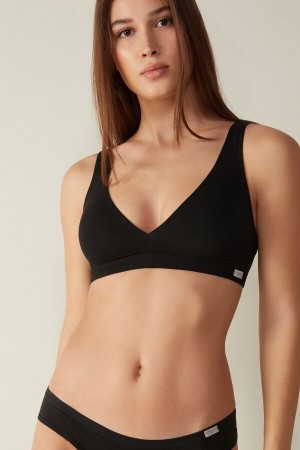 Intimissimi Lara Cotton Triangle Bra Crne | SN-ITMSM56604