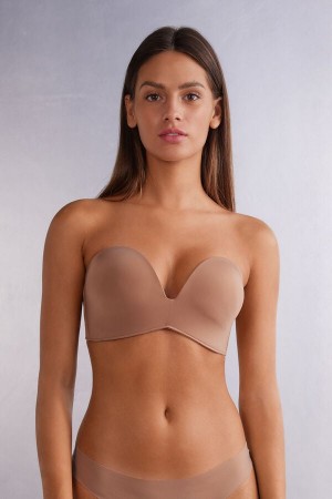 Intimissimi Laura Bandeau Bra In Ultralight Microfiber Bež | SN-ITMSM57036