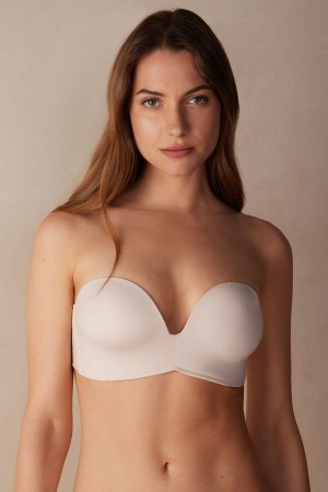 Intimissimi Laura Bandeau Bra In Ultralight Microfiber Bež | SN-ITMSM57046