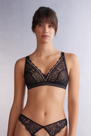 Intimissimi Living In Luxe Lara Triangle Bra Crne | SN-ITMSM56702