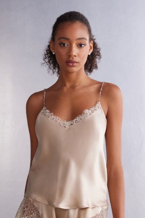 Intimissimi Living In Luxe Silk Camisole Bež | SN-ITMSM58397