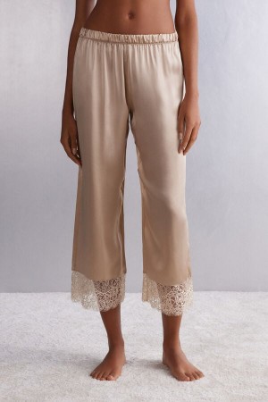 Intimissimi Living In Luxe Silk Pants Bež | SN-ITMSM58294