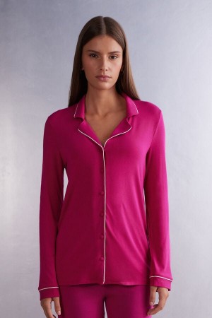 Intimissimi Long-sleeve Micromodal Pajama Top Roze | SN-ITMSM58280