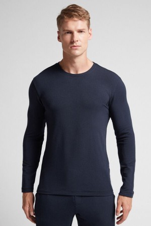 Intimissimi Long-sleeve Modal-cashmere Top Plave | SN-ITMSM58630