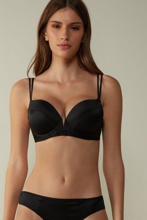 Intimissimi Mia Silk Super Push-up Bra Crne | SN-ITMSM57171