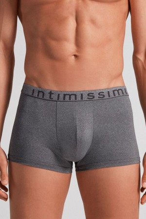 Intimissimi Microfiber Logo Boxer Shorts Tamno Sive | SN-ITMSM58454