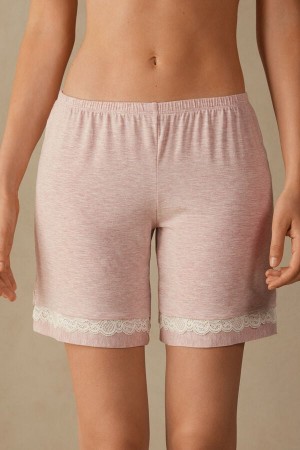 Intimissimi Modal Shorts With Lace Details Roze | SN-ITMSM58331