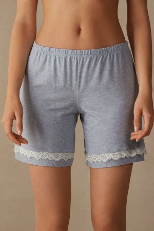 Intimissimi Modal Shorts With Lace Details Svijetlo Plave | SN-ITMSM58333