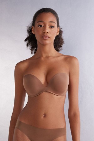 Intimissimi Monica Bandeau Bra In Ultralight Microfiber Bež | SN-ITMSM56924