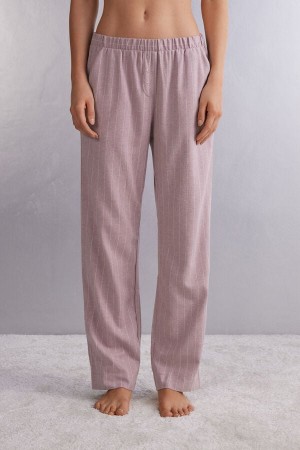 Intimissimi Pinstripes Fantasy Full Length Pants In Brushed Cloth | SN-ITMSM58290