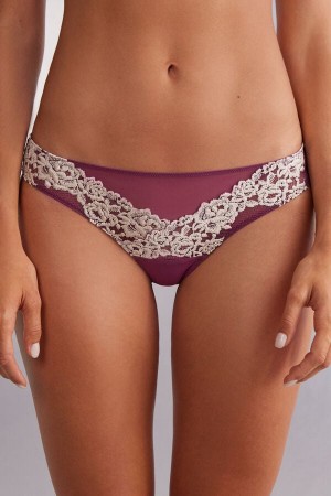 Intimissimi Pretty Flowers Brazilian Ljubičaste | SN-ITMSM57495