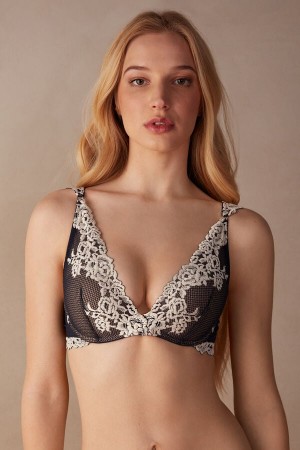 Intimissimi Pretty Flowers Giorgia Balconette Bra Plave | SN-ITMSM56815