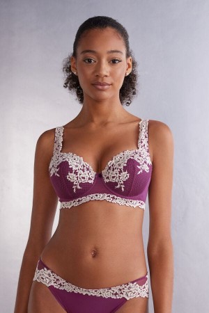 Intimissimi Pretty Flowers Sofia Balconette Bra Ljubičaste | SN-ITMSM56557