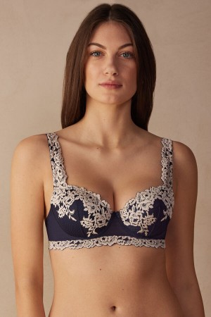 Intimissimi Pretty Flowers Sofia Balconette Bra Plave | SN-ITMSM57288