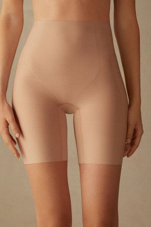 Intimissimi Raw-cut Microfiber Shorts Bež | SN-ITMSM57666