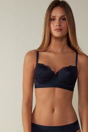 Intimissimi Romantic Life Sofia Balconette Bra Plave | SN-ITMSM56451