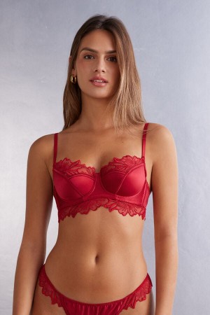 Intimissimi Satin Darlings Demi-cup Balconette Bra Crvene | SN-ITMSM56593