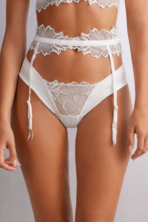 Intimissimi Satin Darlings Garter Belt Bijele | SN-ITMSM57893