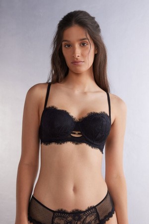 Intimissimi Sensual Flowers Sofia Balconette Bra Crne | SN-ITMSM56543