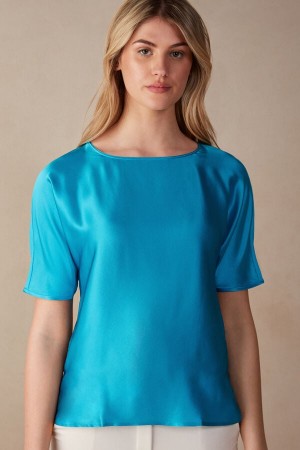 Intimissimi Short Sleeve Silk And Modal Top | SN-ITMSM58050