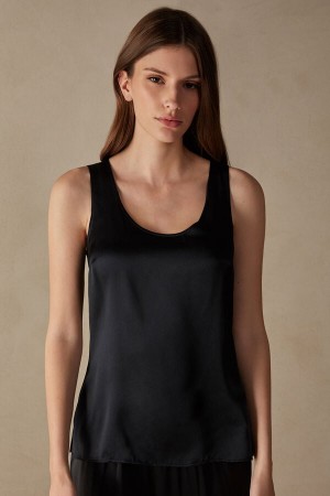 Intimissimi Silk And Modal Tank Top Crne | SN-ITMSM57960