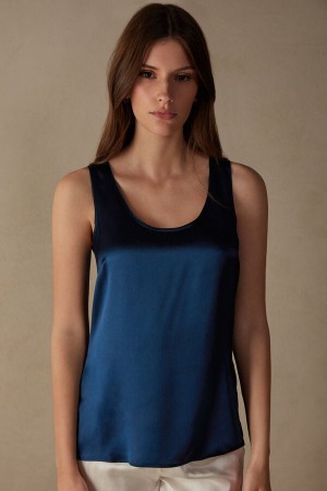 Intimissimi Silk And Modal Tank Top Plave | SN-ITMSM57961