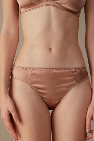 Intimissimi Silk Cheeky Briefs Bež | SN-ITMSM57416