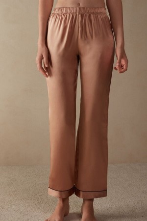 Intimissimi Silk Satin Pajama Pants Bež | SN-ITMSM58194