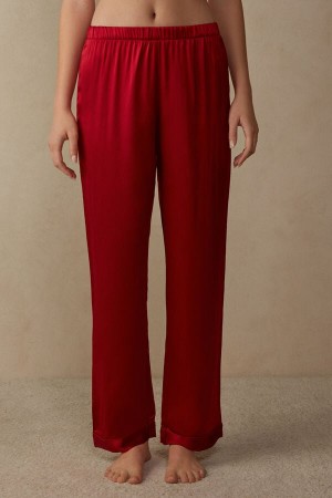 Intimissimi Silk Satin Pajama Pants Crvene | SN-ITMSM58201