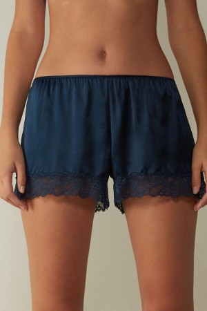 Intimissimi Silk Shorts Plave | SN-ITMSM58316