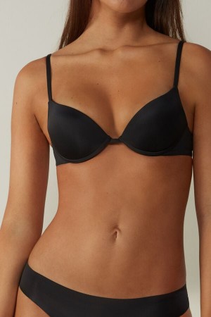 Intimissimi Simona Microfiber Super Push-up Bra Crne | SN-ITMSM56720