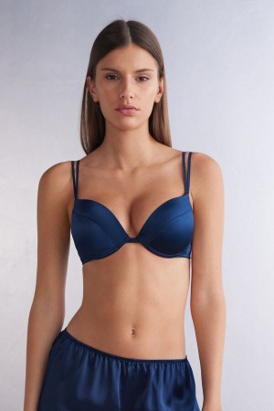 Intimissimi Simona Super Push-up Bra In Silk Plave | SN-ITMSM56774