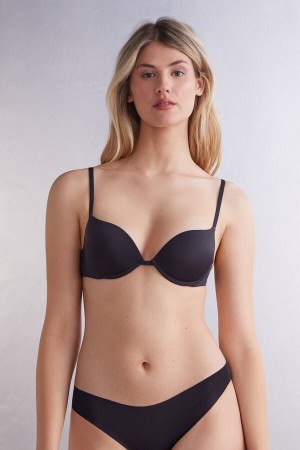 Intimissimi Simona Super Push-up Bra In Ultralight Microfiber Crne | SN-ITMSM57306