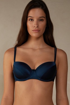 Intimissimi Sofia Balconette Bra In Silk Plave | SN-ITMSM56483