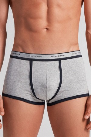 Intimissimi Stretch Supima® Cotton Boxer Shorts With Logo Detail Plave | SN-ITMSM58460