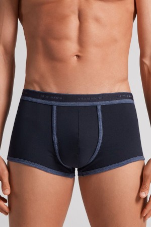 Intimissimi Stretch Supima® Cotton Boxer Shorts With Logo Detail Plave | SN-ITMSM58472