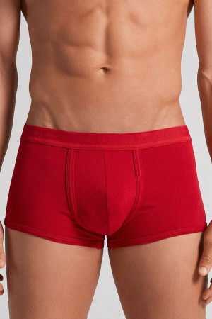 Intimissimi Stretch Supima® Cotton Boxer Shorts With Logo Detail Crvene | SN-ITMSM58484