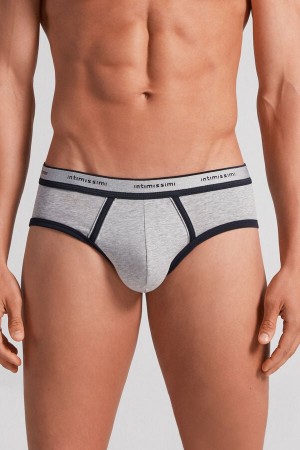 Intimissimi Stretch Supima® Cotton Brief With Logo Detail Plave | SN-ITMSM58552