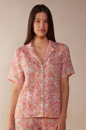 Intimissimi Summer Journey Short Sleeve Linen Shirt Visebojne | SN-ITMSM58364