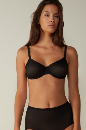 Intimissimi Sveva Invisible Touch Balconette Bra Crne | SN-ITMSM56422